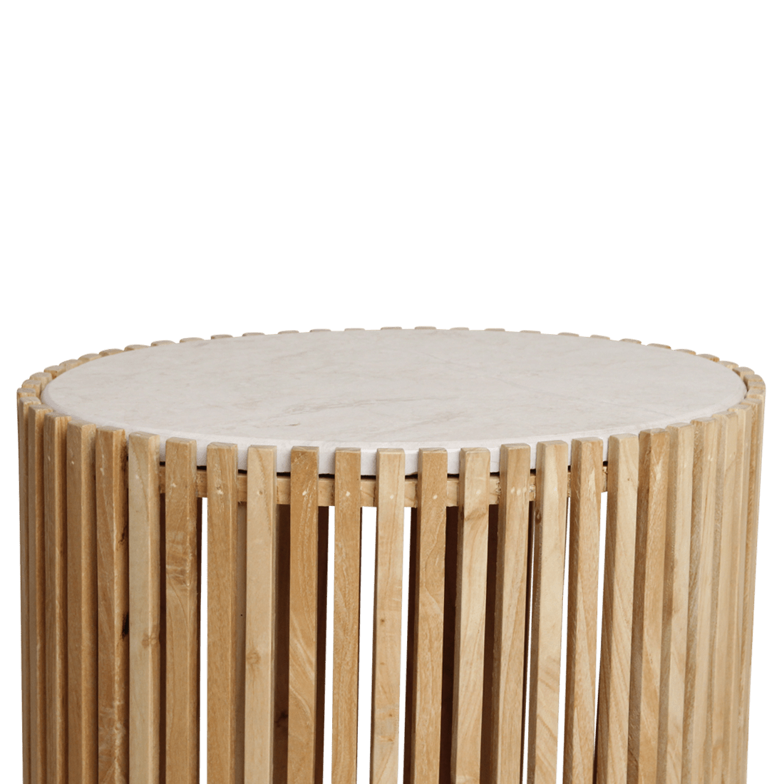 Bijzettafel Infinity Oval Marmer - Sungkai hout onderstel - Bijzettafel - BUVV Home