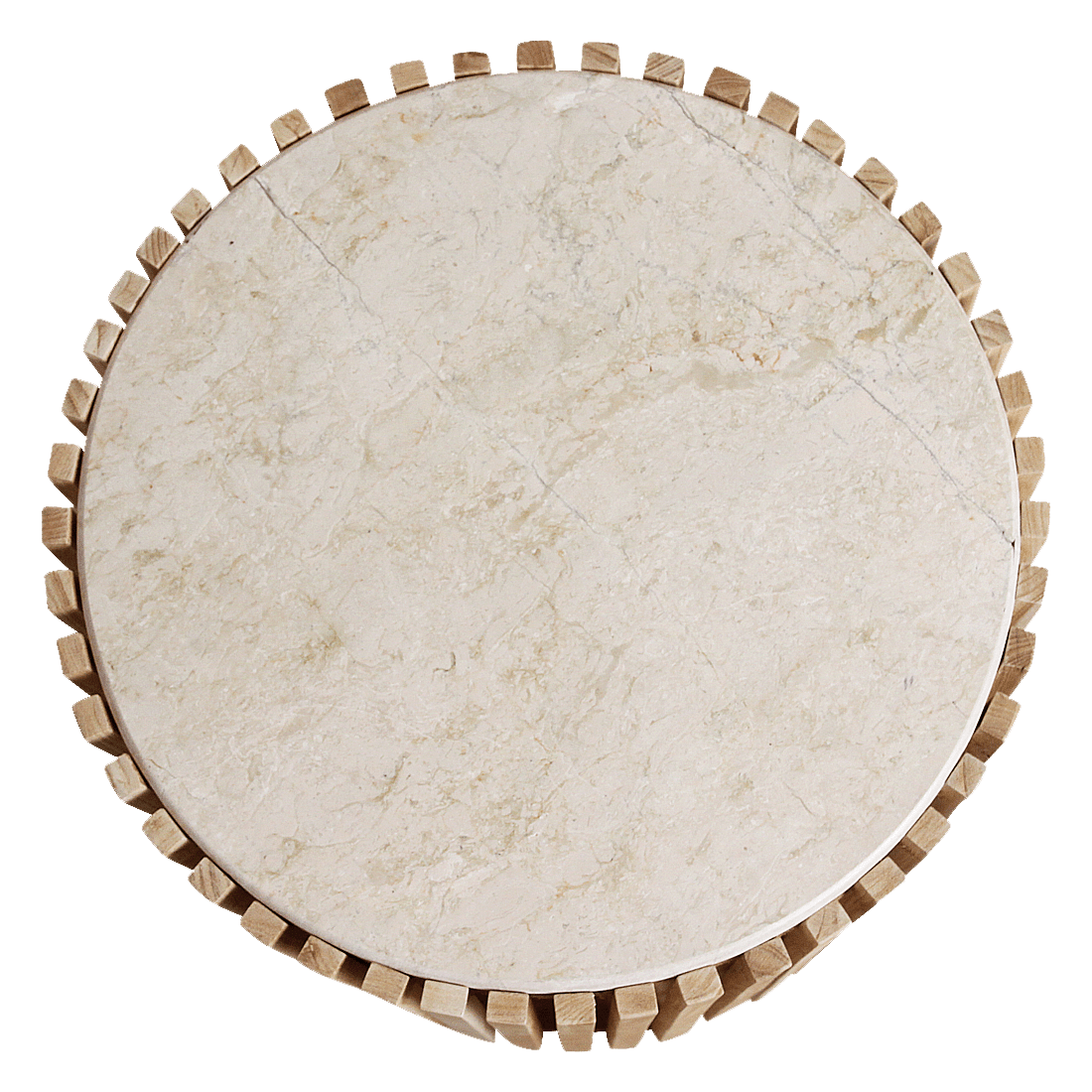 Bijzettafel Infinity Rond Marmer - Sungkai hout onderstel - Bijzettafel - BUVV Home