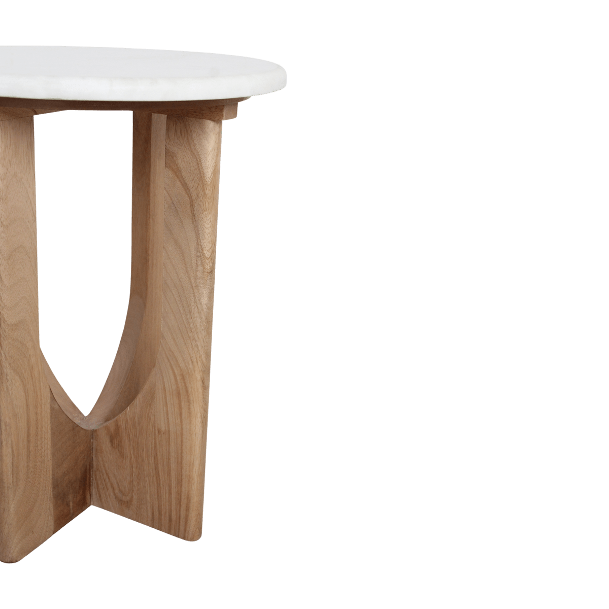 Bijzettafel Kuching Marmer Wit - Mangohout onderstel - Bijzettafel - BUVV Home