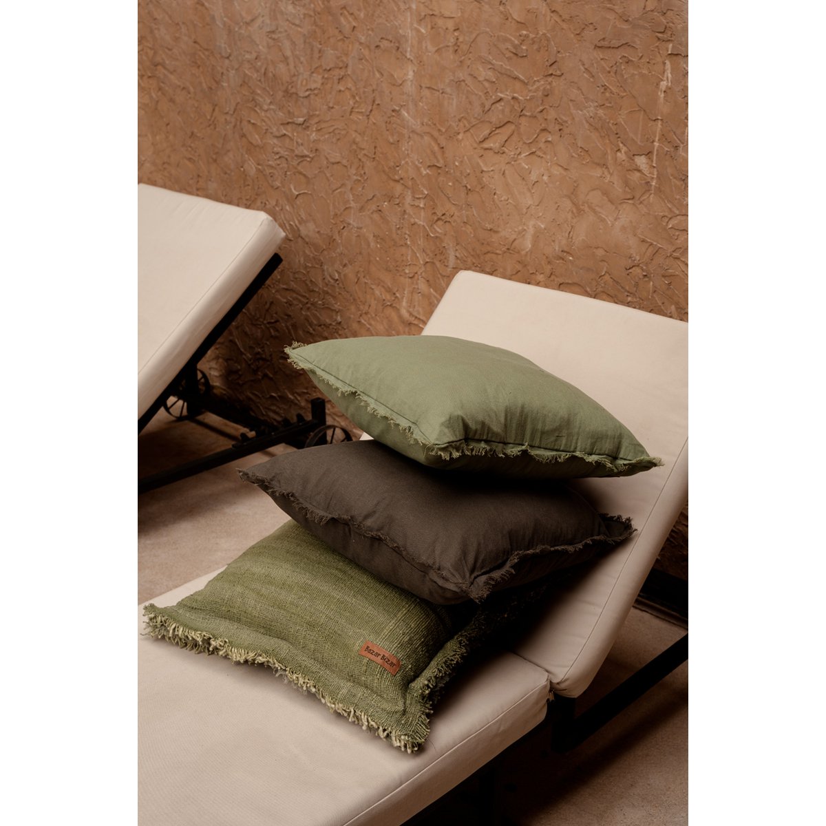 De Jungle Fringe Kussenhoes - Groen - Kussen - BUVV Home
