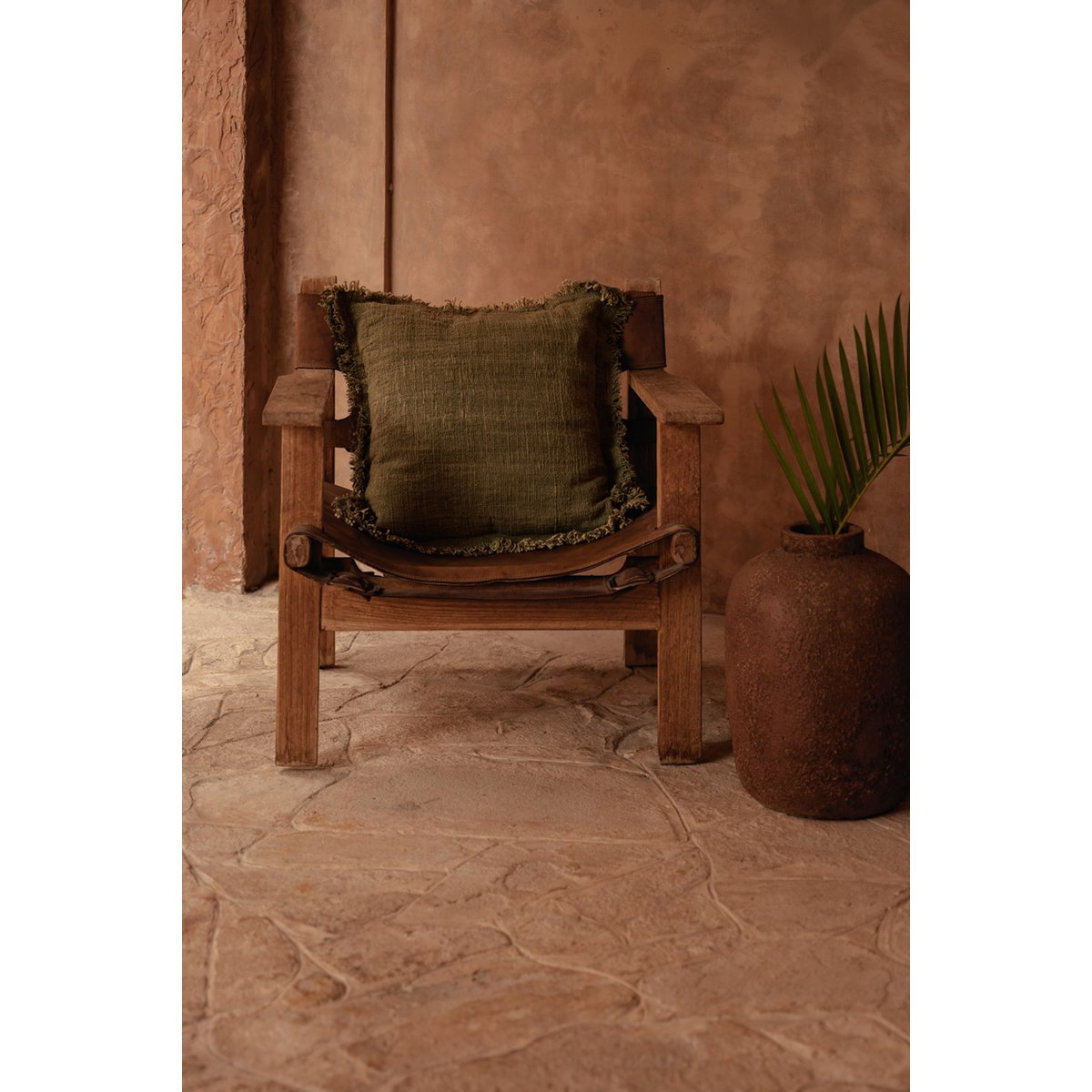 De Jungle Fringe Kussenhoes - Groen - Kussen - BUVV Home
