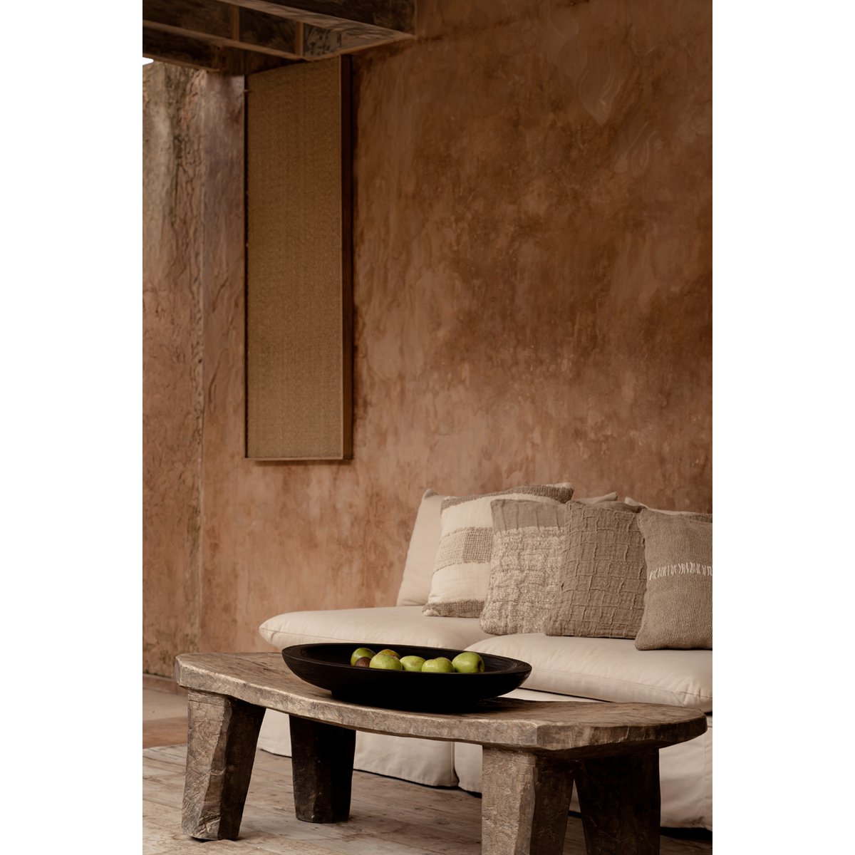 De linnen Damier kussenhoes - naturel - BUVV Home