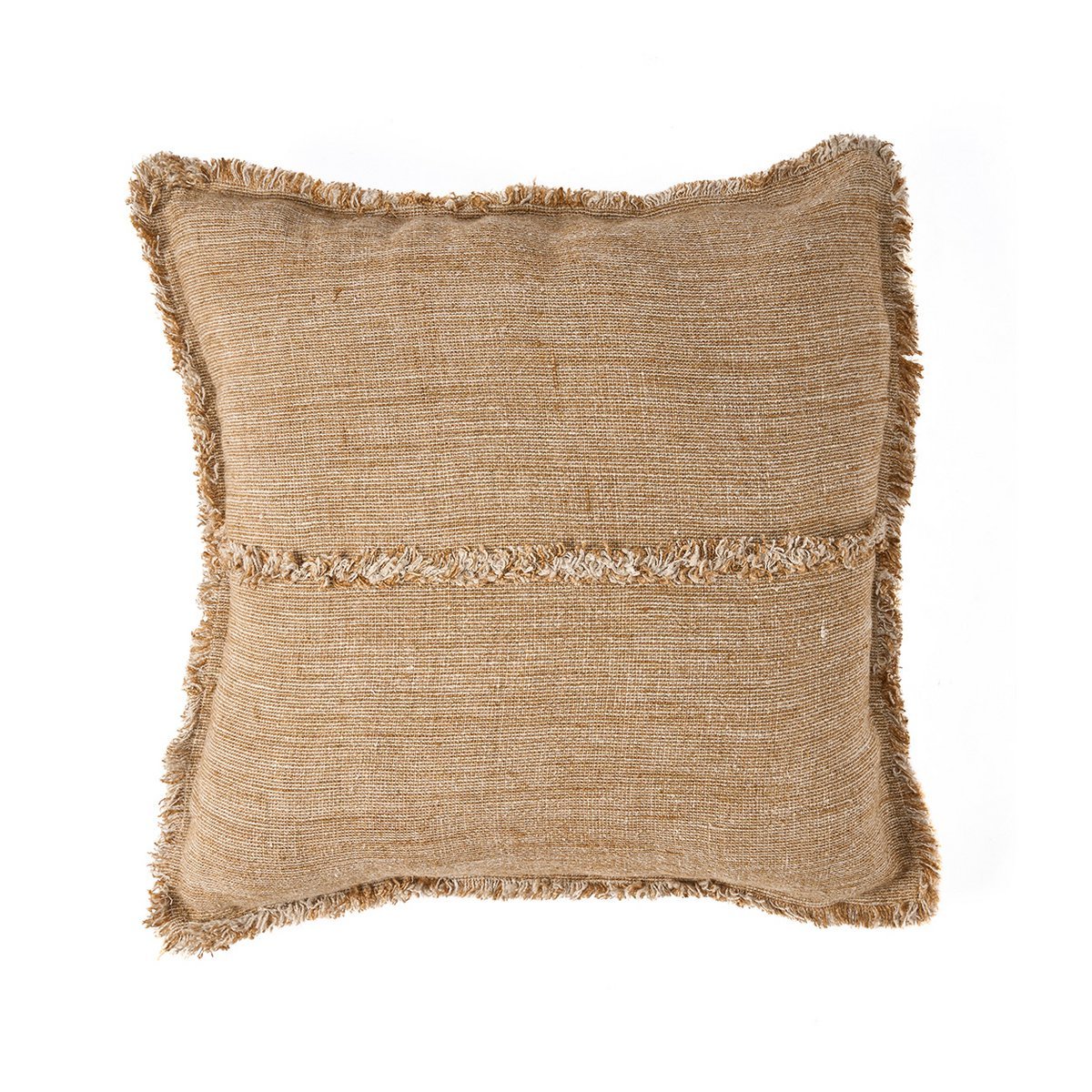 De Sahara Fringe Kussenhoes - Natuurlijk Bruin - 50x50 - Kussen - BUVV Home