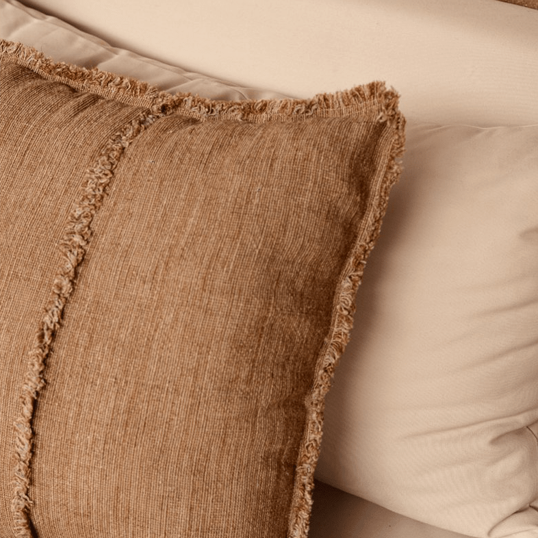 De Sahara Fringe Kussenhoes - Natuurlijk Bruin - 50x50 - Kussen - BUVV Home