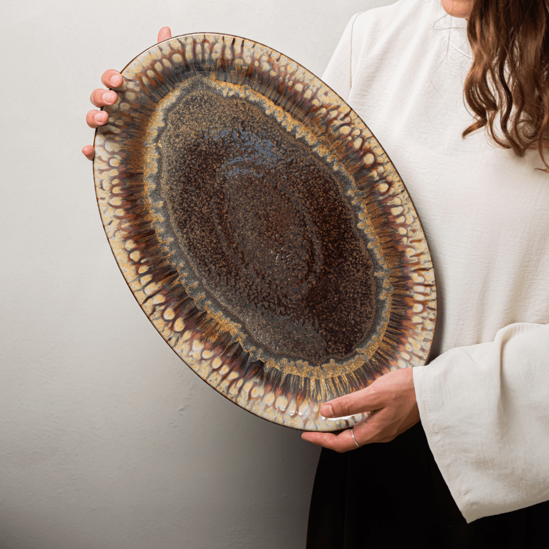 Schaal Pottery Mocha (46 cm) -Schaal-BUVV Home
