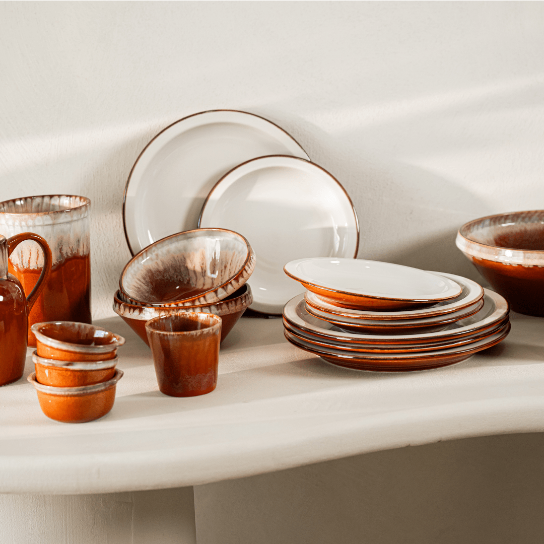 Serveerschaal Pottery Caramel (Ø32 cm) -Kom-BUVV Home