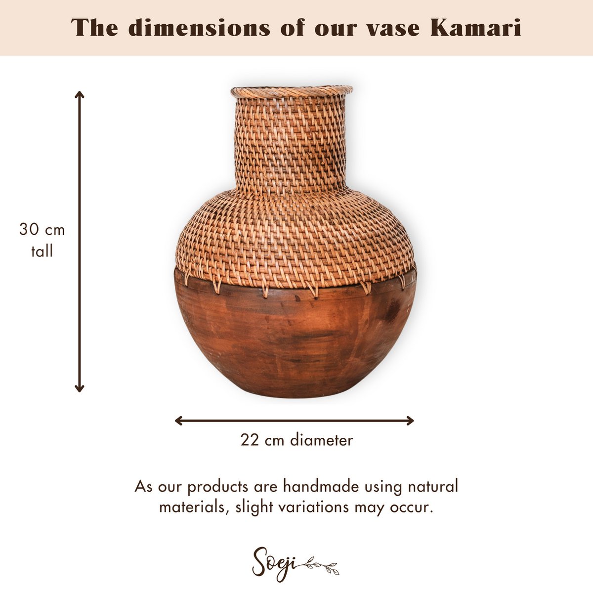 Vaas KAMARI Bruin (Ø 22 cm) - Vaas - BUVV Home
