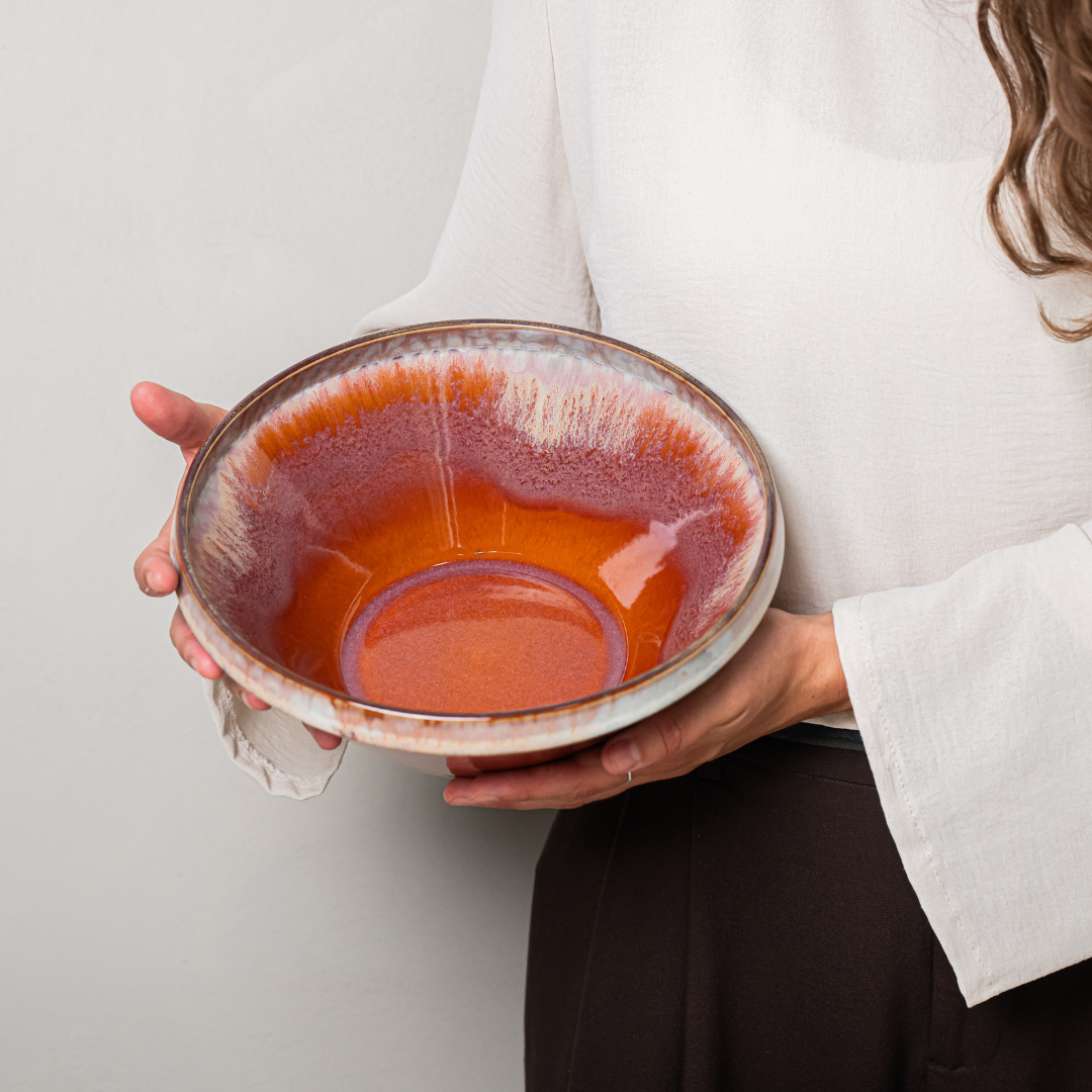 Serving Dish Pottery Caramel (Ø25 cm)
