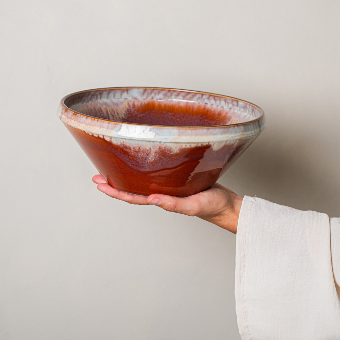 Serving Dish Pottery Caramel (Ø25 cm)