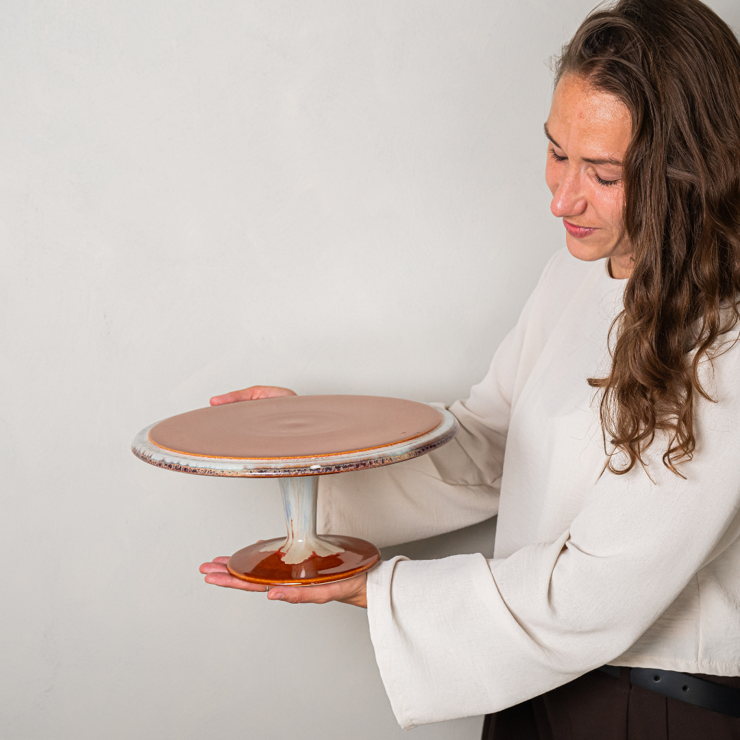 Cake Stand Pottery Caramel (33 cm)