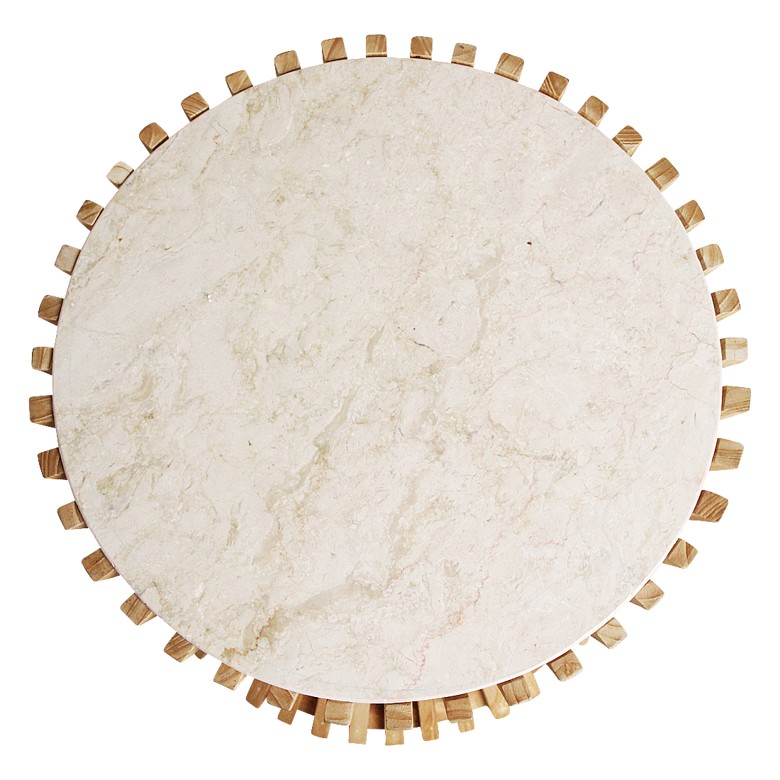 Bijzettafel Infinity Hourglass Marmer - Sungkai hout onderstel