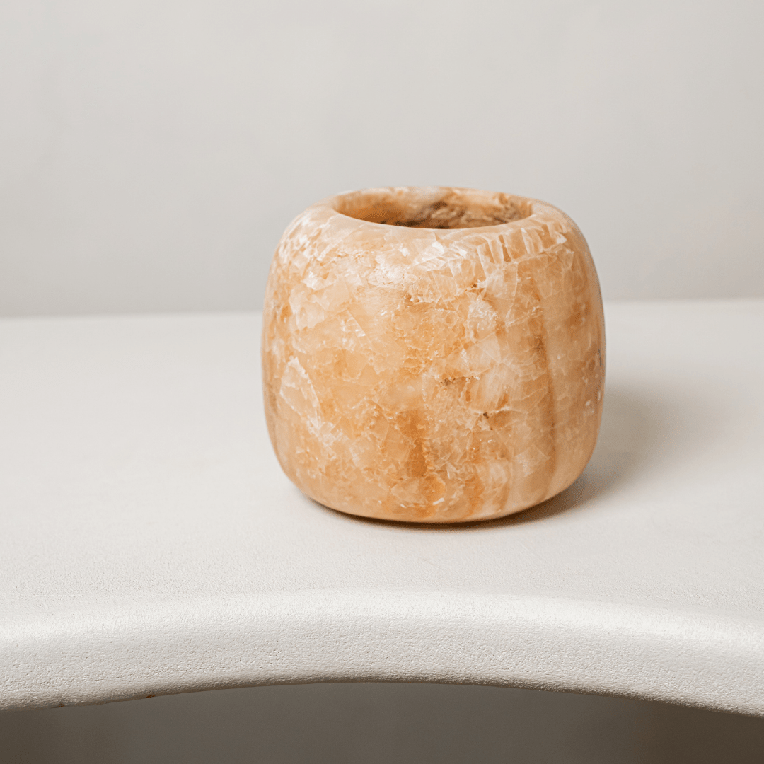 Alabaster Waxinelichthouder Bruin -Waxinelichthouder-BUVV Home