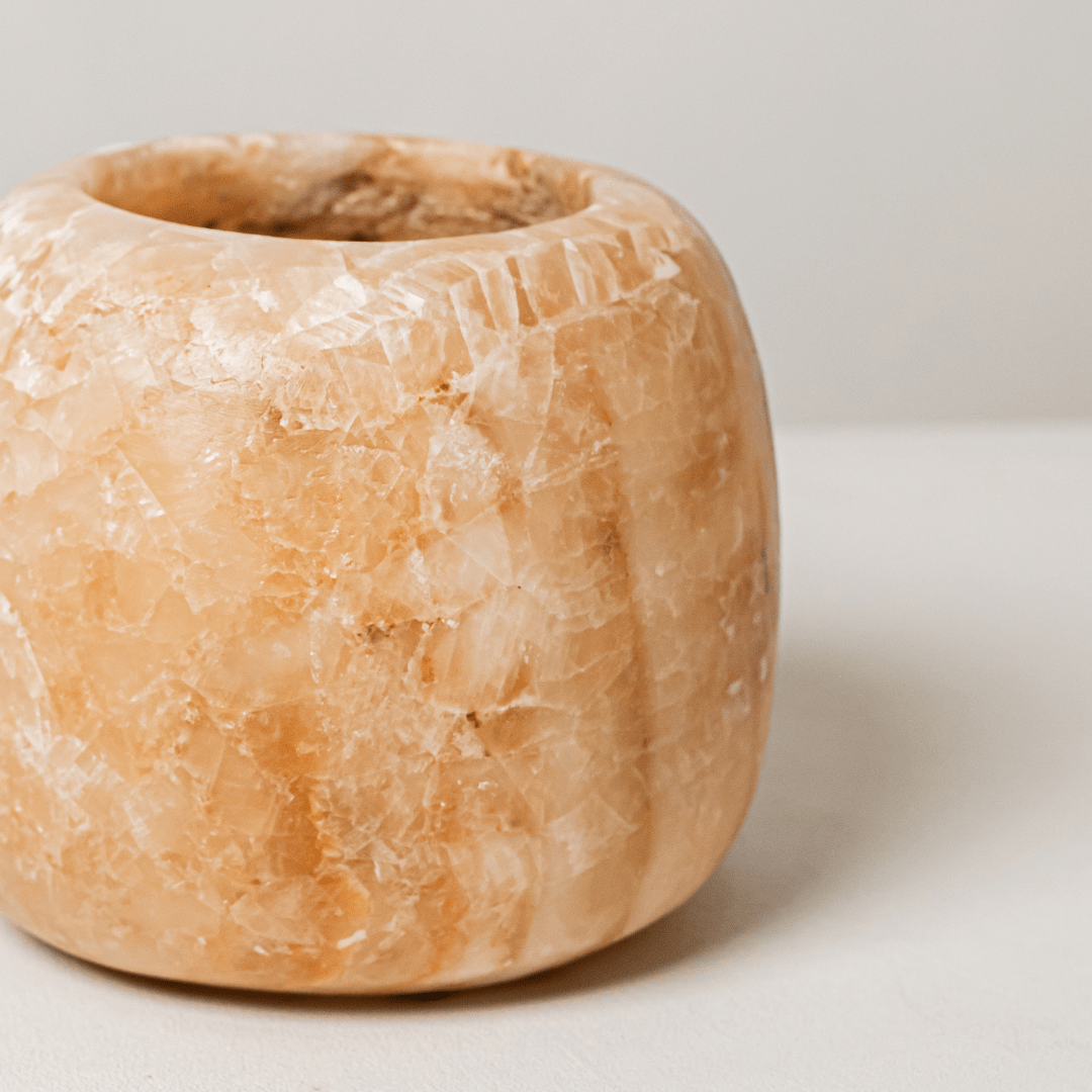 Alabaster Waxinelichthouder Bruin -Waxinelichthouder-BUVV Home