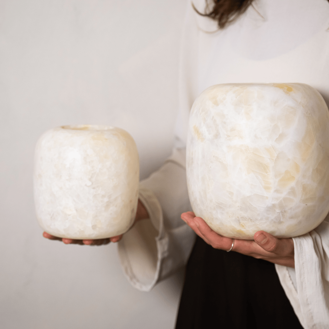 Alabaster Waxinelichthouder Wit -Waxinelichthouder-BUVV Home