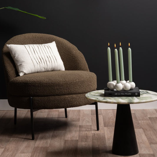 Bijzettafel Force - Groen marmer & mangohout - Bijzettafel - BUVV Home