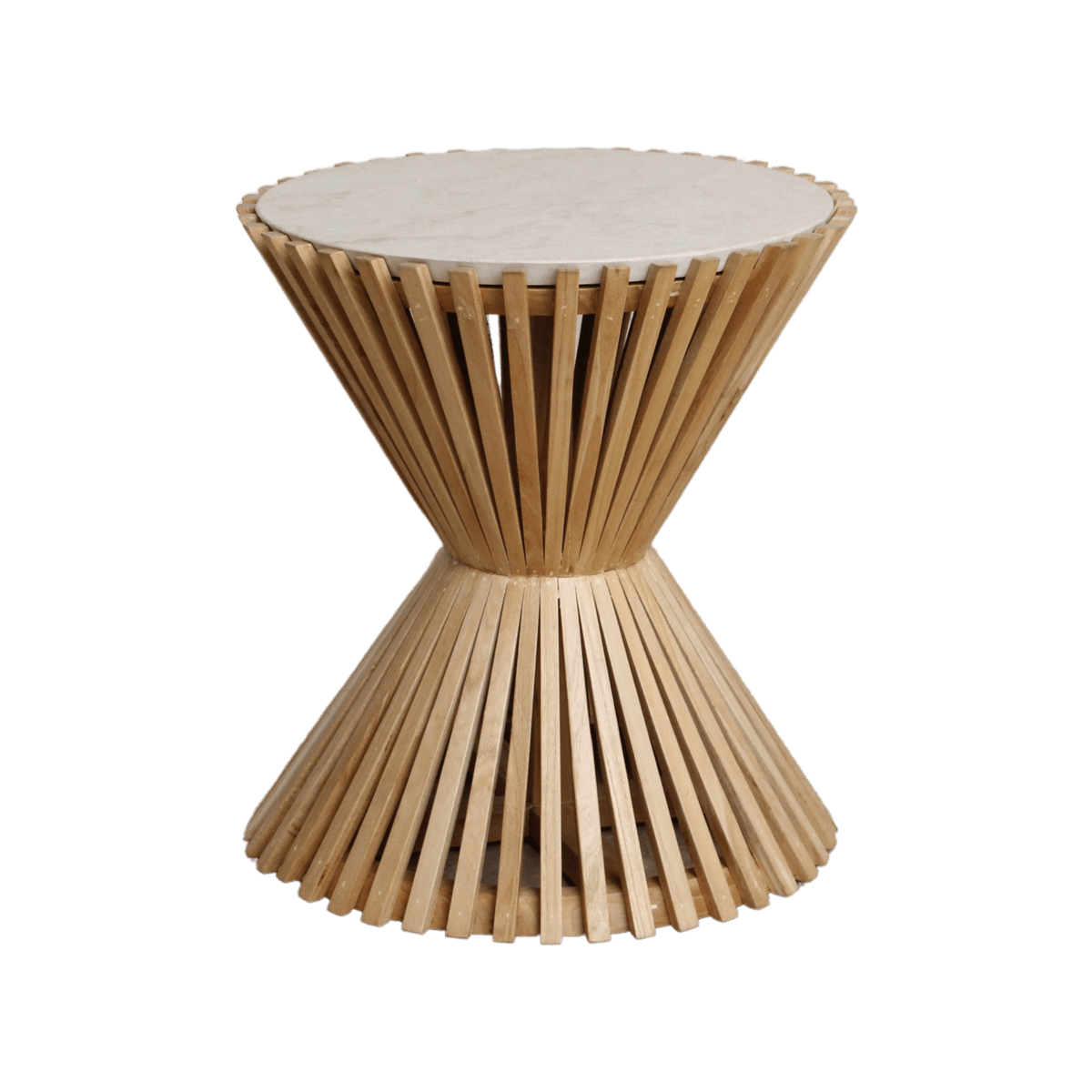 Bijzettafel Infinity Hourglass Marmer - Sungkai hout onderstel - Bijzettafel - BUVV Home