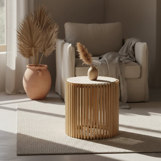 Bijzettafel Infinity Oval Marmer - Sungkai hout onderstel - Bijzettafel - BUVV Home