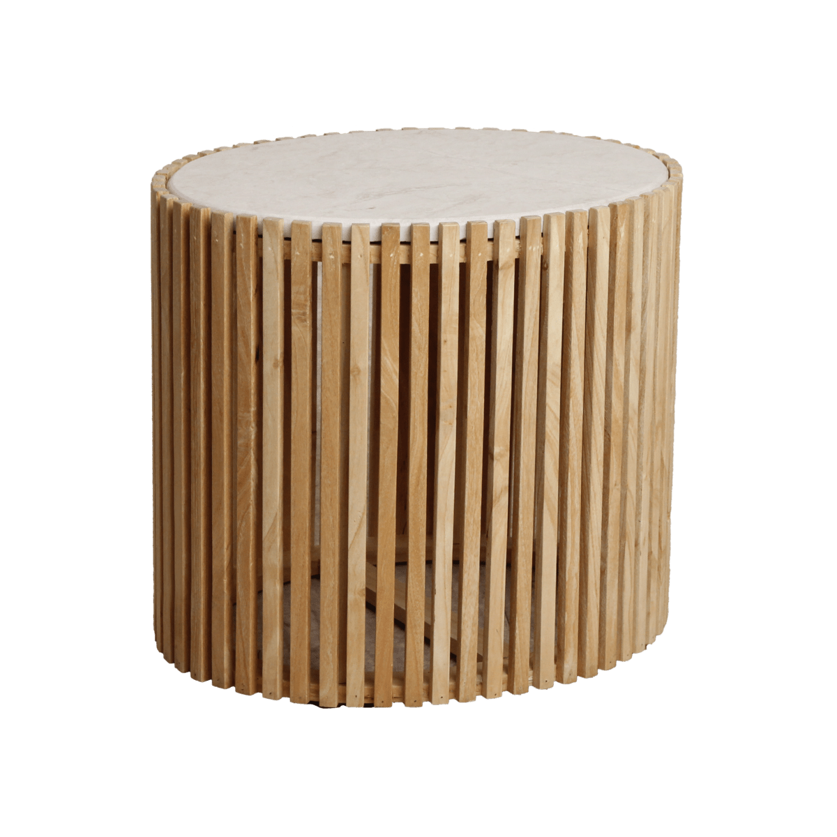 Bijzettafel Infinity Oval Marmer - Sungkai hout onderstel - Bijzettafel - BUVV Home