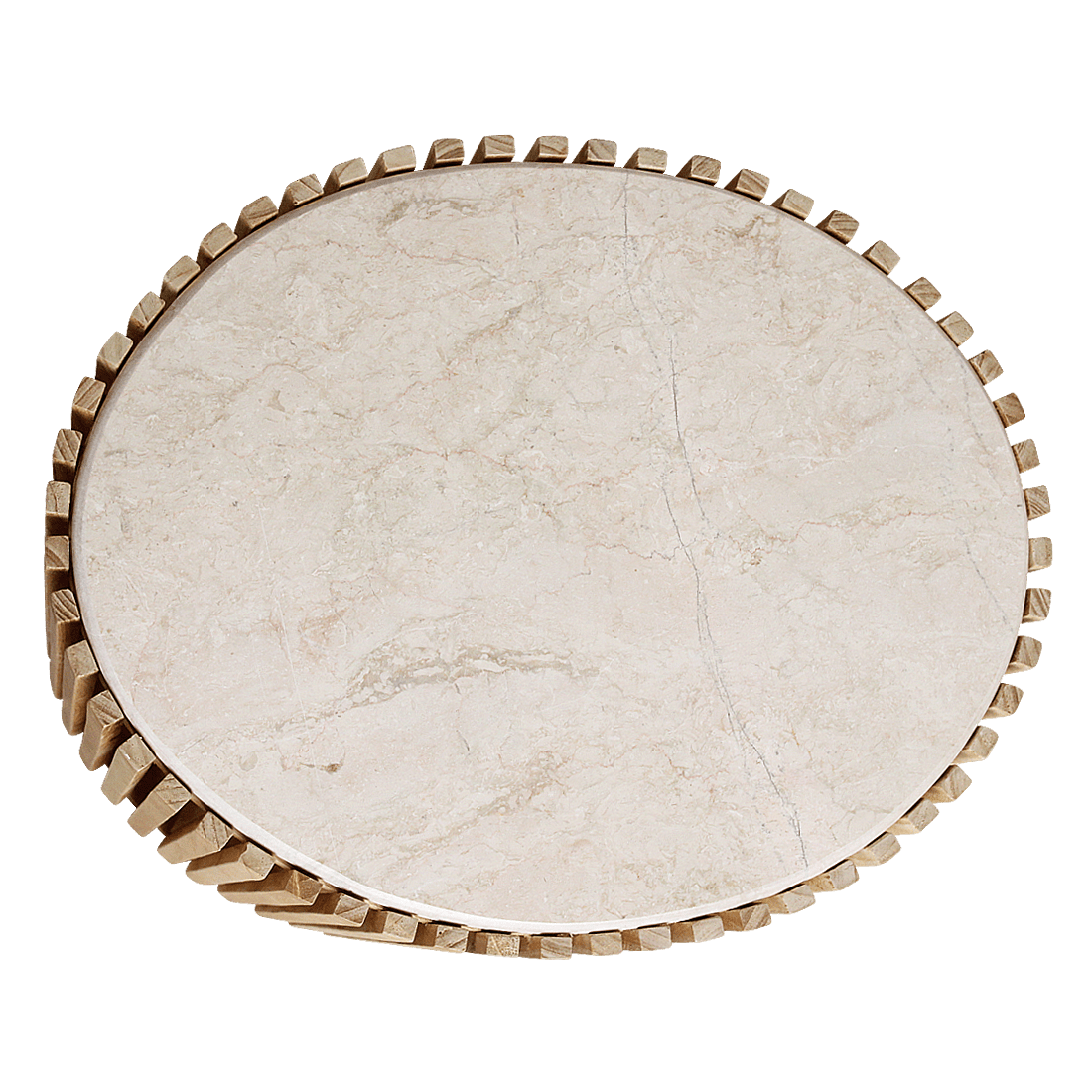 Bijzettafel Infinity Oval Marmer - Sungkai hout onderstel - Bijzettafel - BUVV Home
