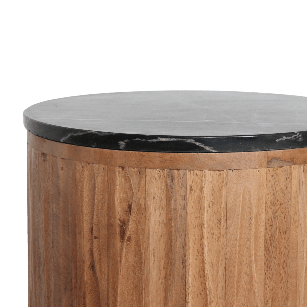 Bijzettafel Langkawi Marmer Zwart - Mangohouten onderstel - Bijzettafel - BUVV Home