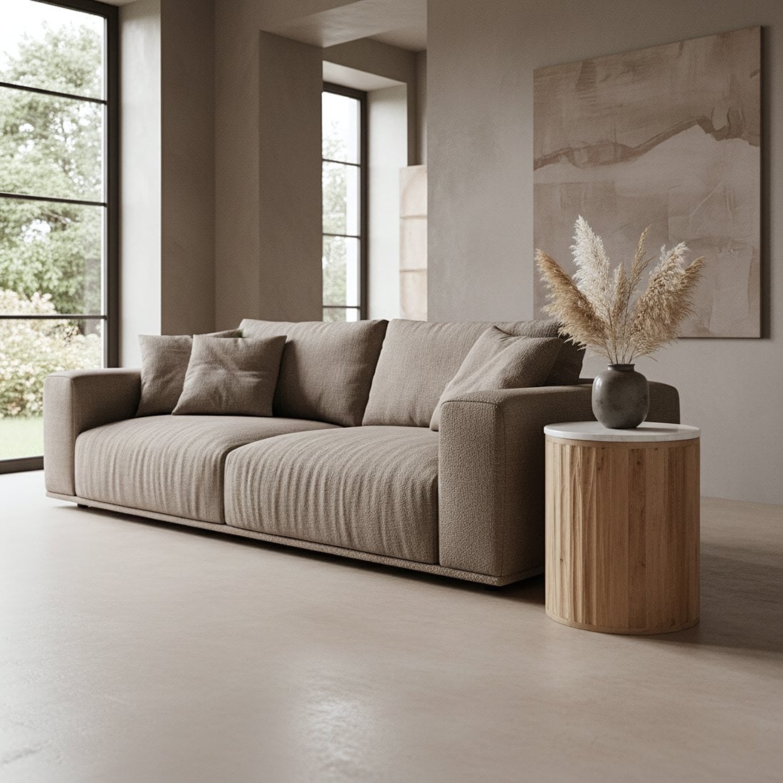 Bijzettafel Malakka Marmer Wit - Mangohouten onderstel - Bijzettafel - BUVV Home