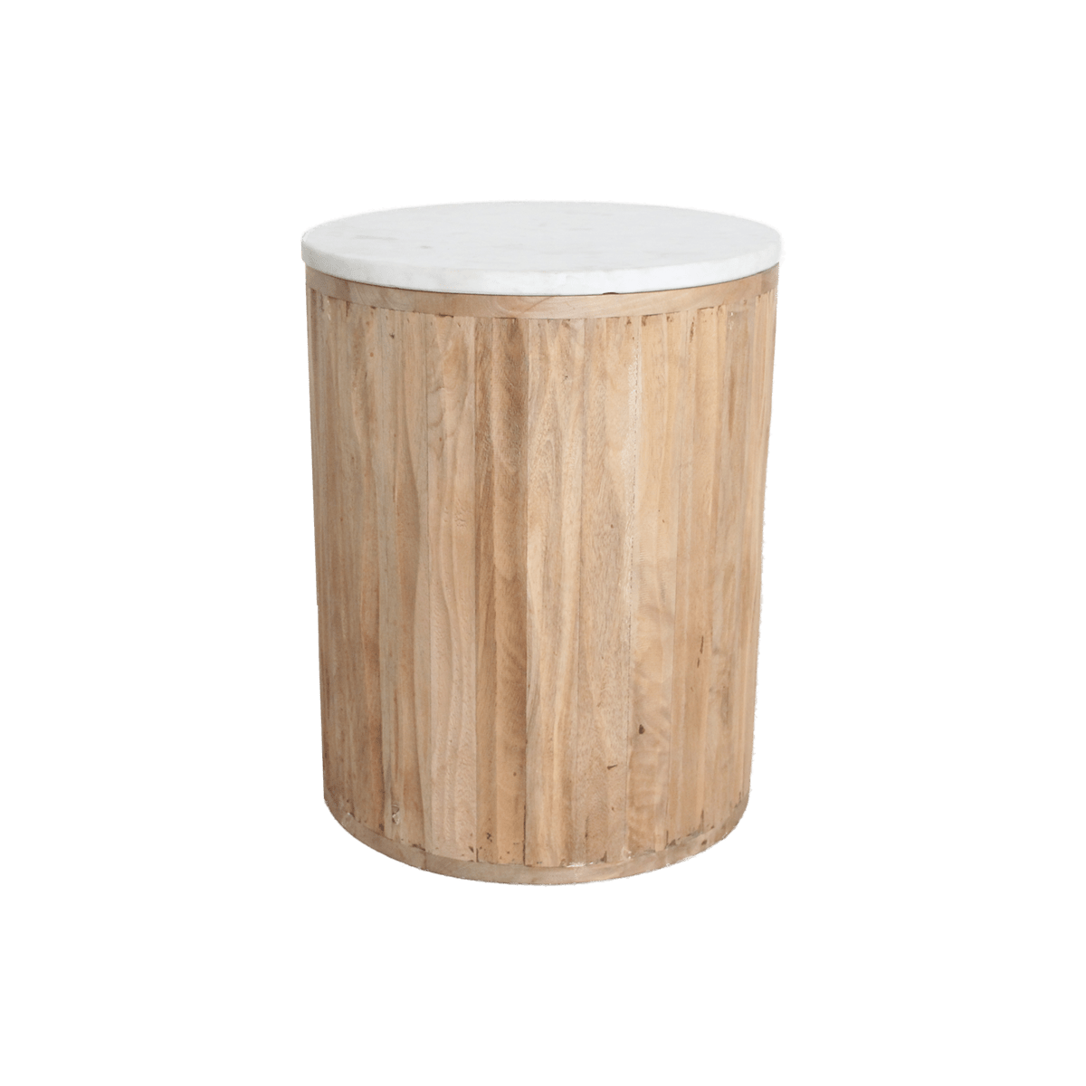 Bijzettafel Malakka Marmer Wit - Mangohouten onderstel - Bijzettafel - BUVV Home