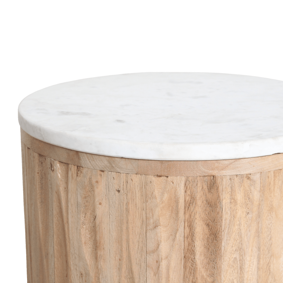 Bijzettafel Malakka Marmer Wit - Mangohouten onderstel - Bijzettafel - BUVV Home