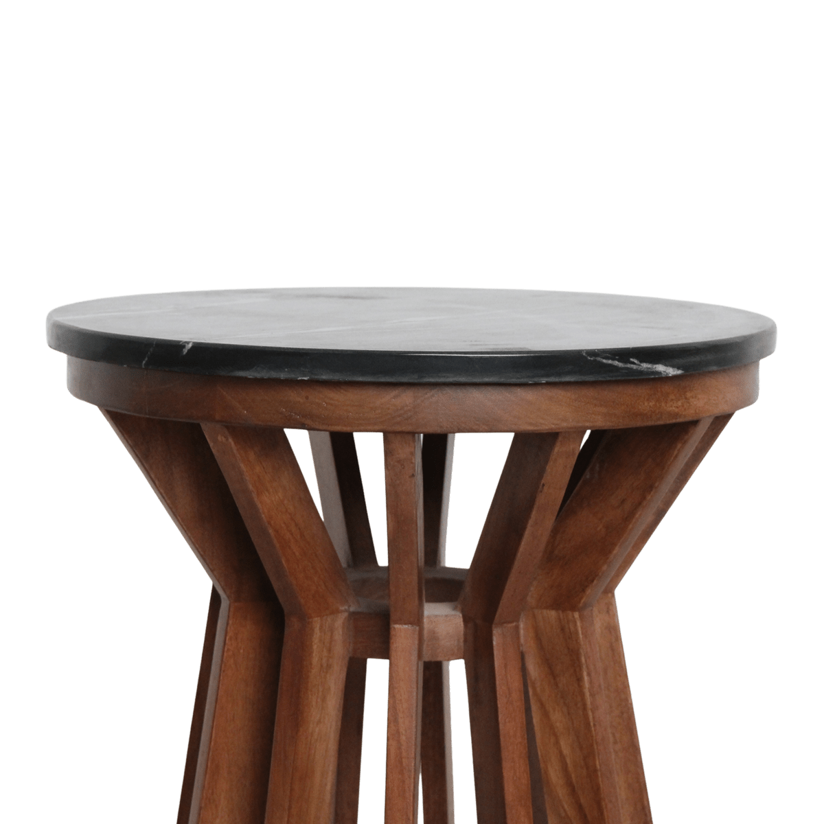Bijzettafel Sabah Marmer Zwart - Mangohout onderstel - Bijzettafel - BUVV Home