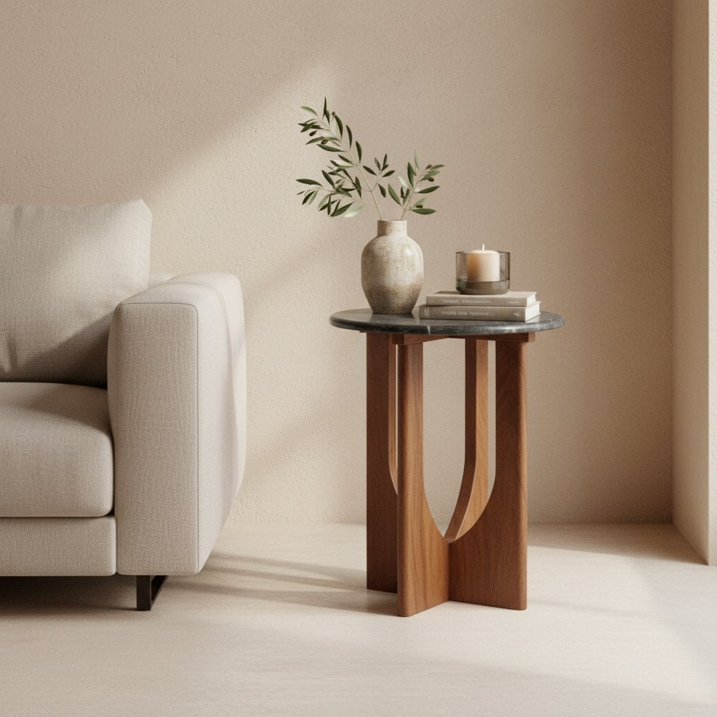 Brunei bijzettafel marmer zwart - Mangohout - Bijzettafel - BUVV Home