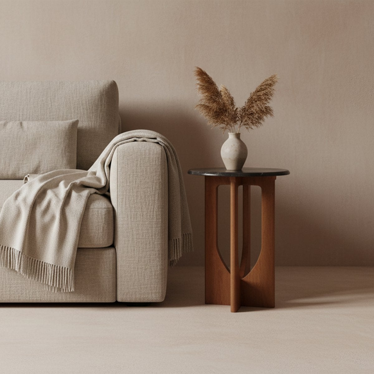 Brunei bijzettafel marmer zwart - Mangohout - Bijzettafel - BUVV Home