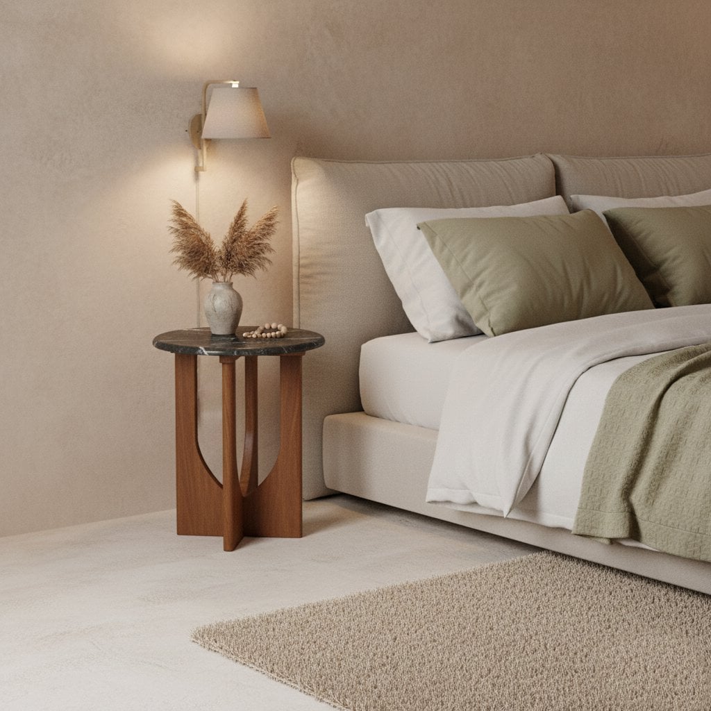 Brunei bijzettafel marmer zwart - Mangohout - Bijzettafel - BUVV Home