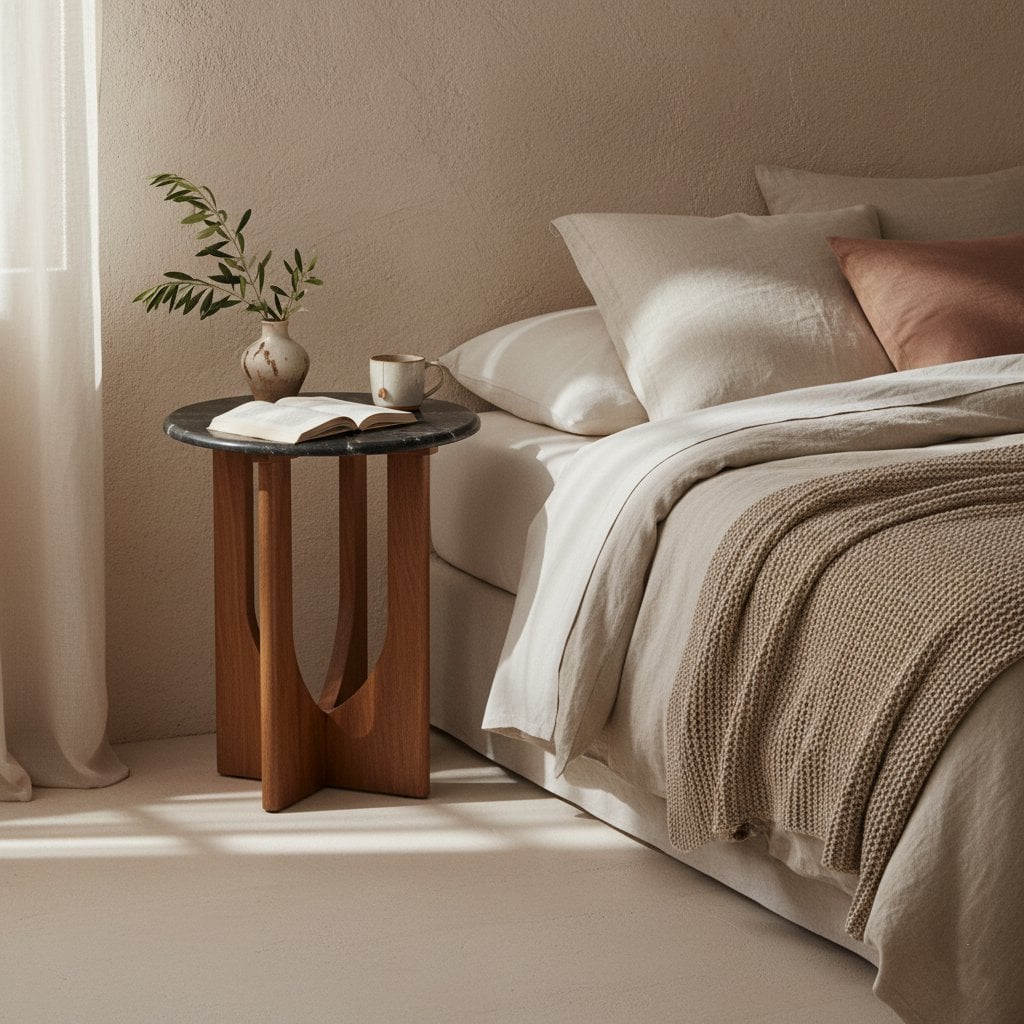 Brunei bijzettafel marmer zwart - Mangohout - Bijzettafel - BUVV Home