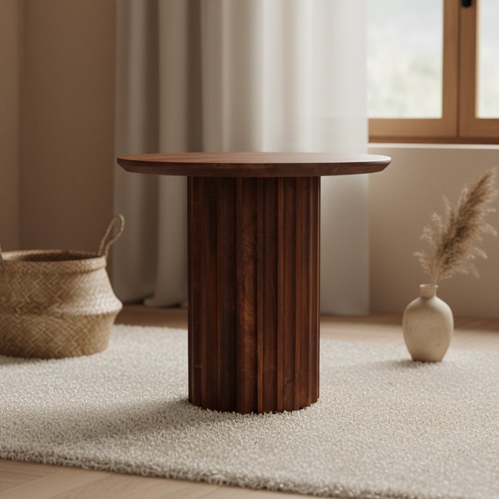 Bullnose bijzettafel bruin 50 cm - Mangohout - Bijzettafel - BUVV Home