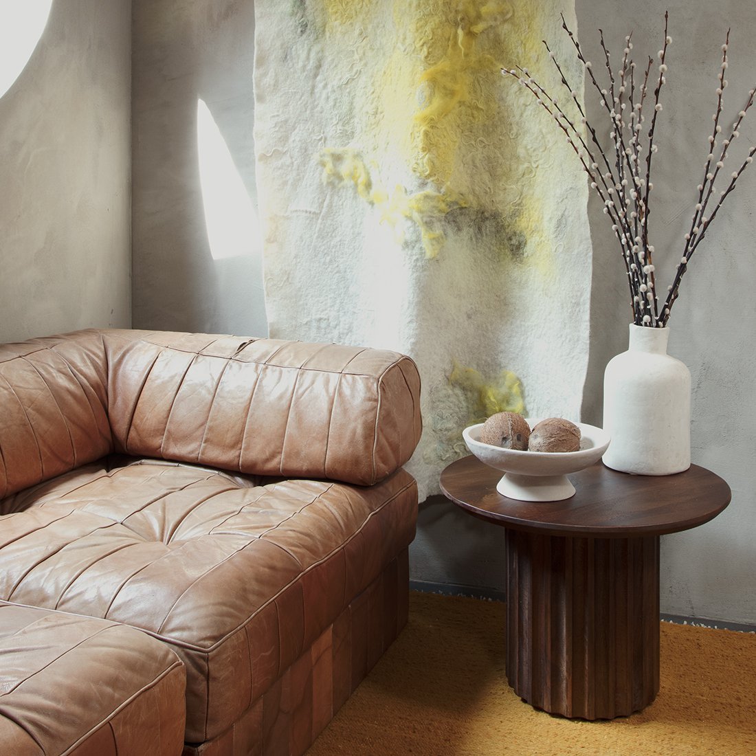 Bullnose bijzettafel bruin 55 cm - Mangohout - Bijzettafel - BUVV Home