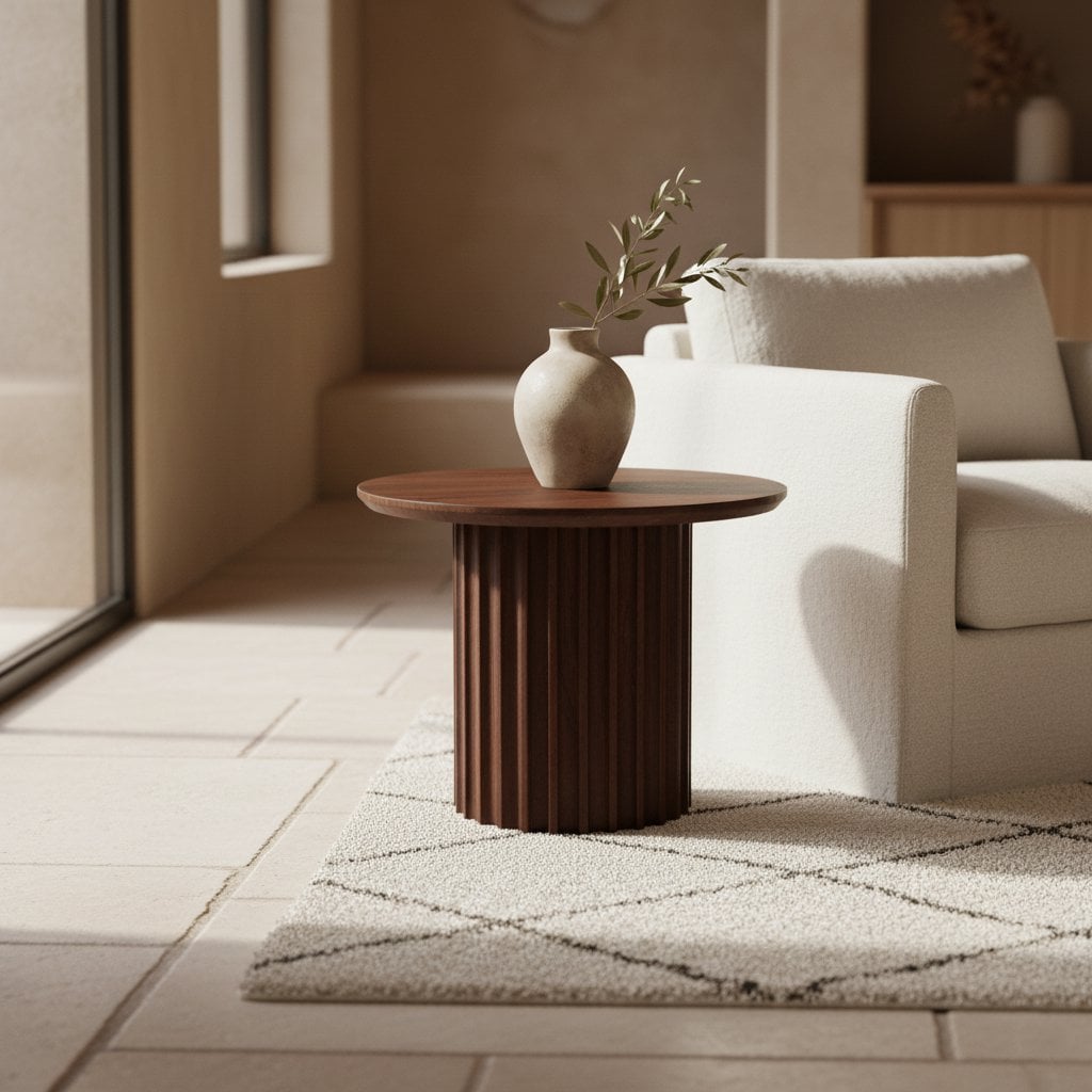 Bullnose bijzettafel bruin 55 cm - Mangohout - Bijzettafel - BUVV Home