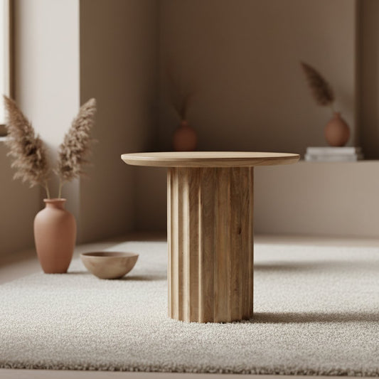 Bullnose bijzettafel naturel 50 cm - Mangohout - Bijzettafel - BUVV Home