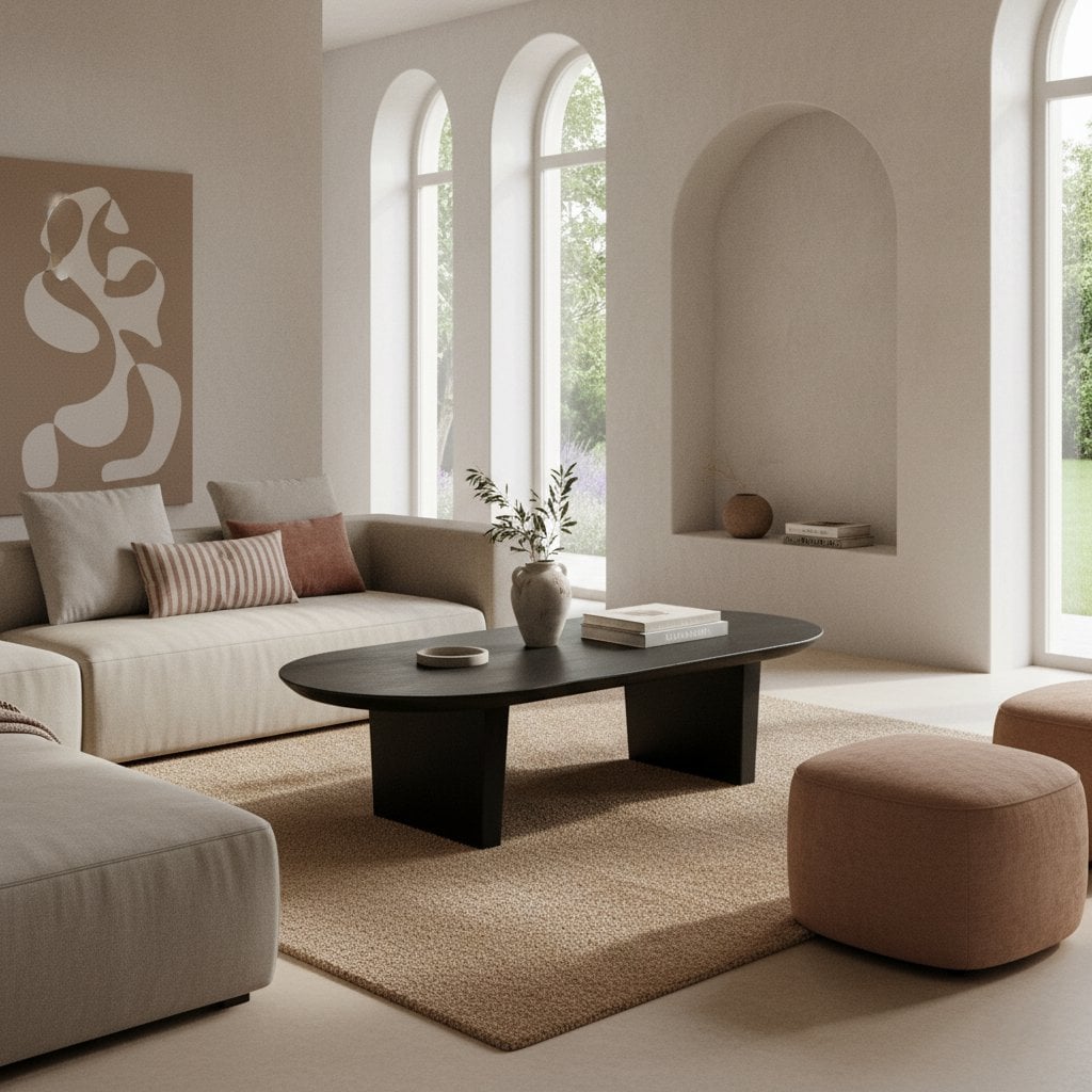 Bullnose salontafel zwart - Mangohout - Salontafel - BUVV Home