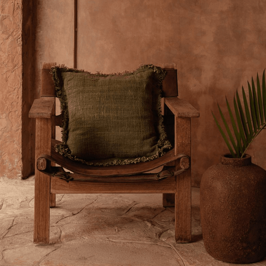 De Jungle Fringe Kussenhoes - Groen - Kussen - BUVV Home