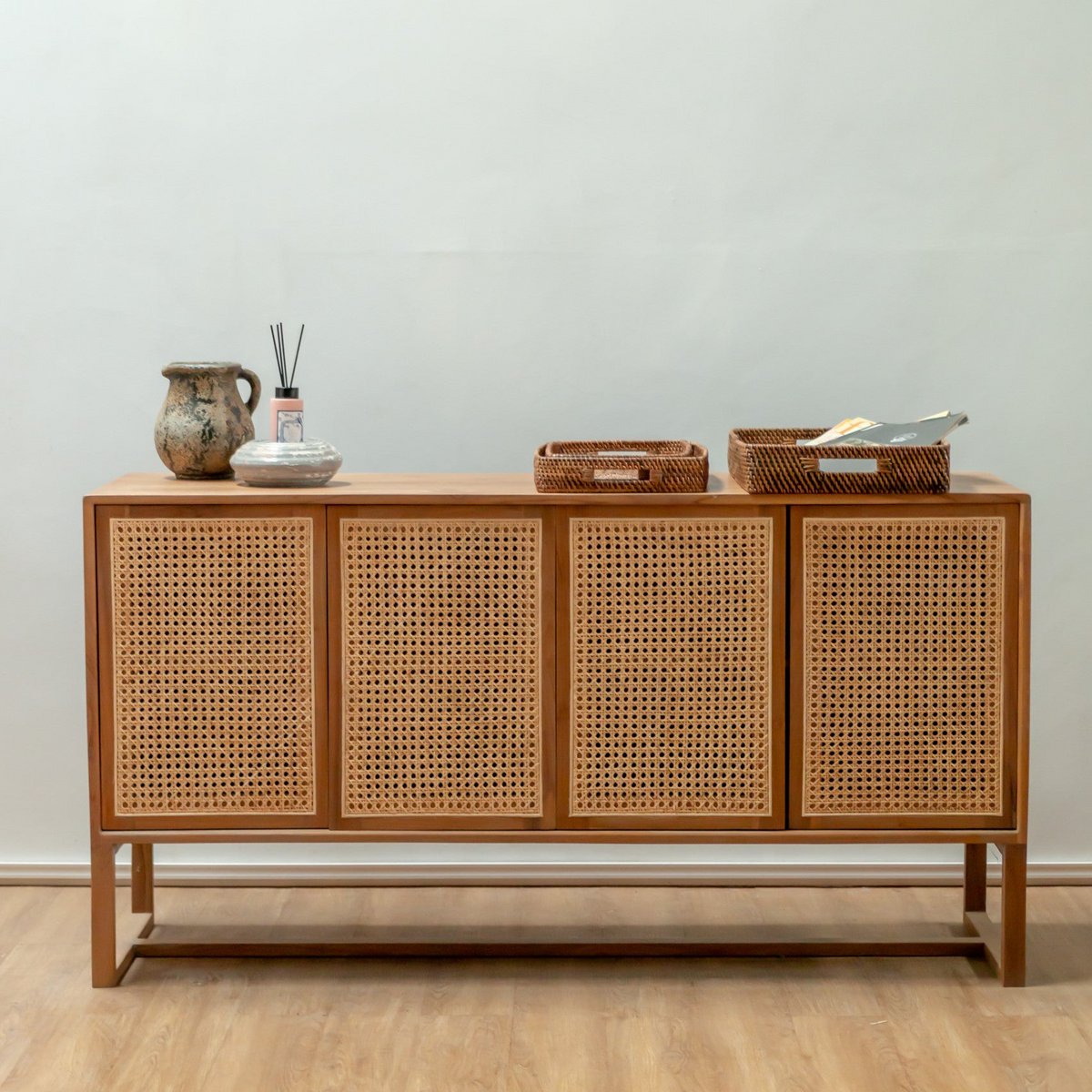 Dienblad Rotan AMAHAI Bruin (3 maten) - Dienblad - BUVV Home