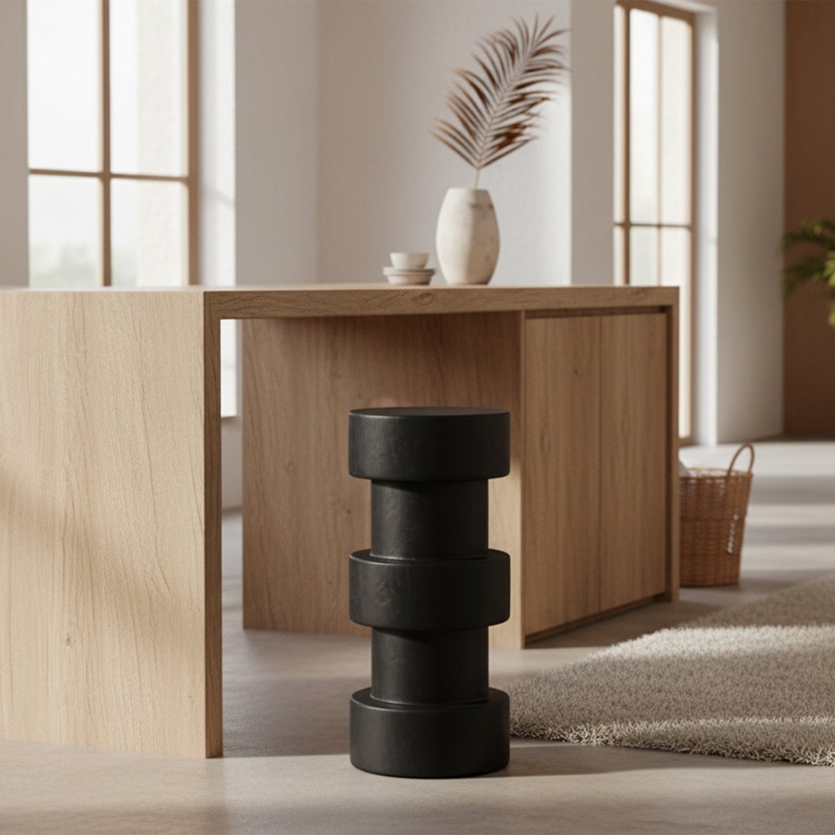 Forma barkruk Totoma zwart - Teakhout - Kruk - BUVV Home