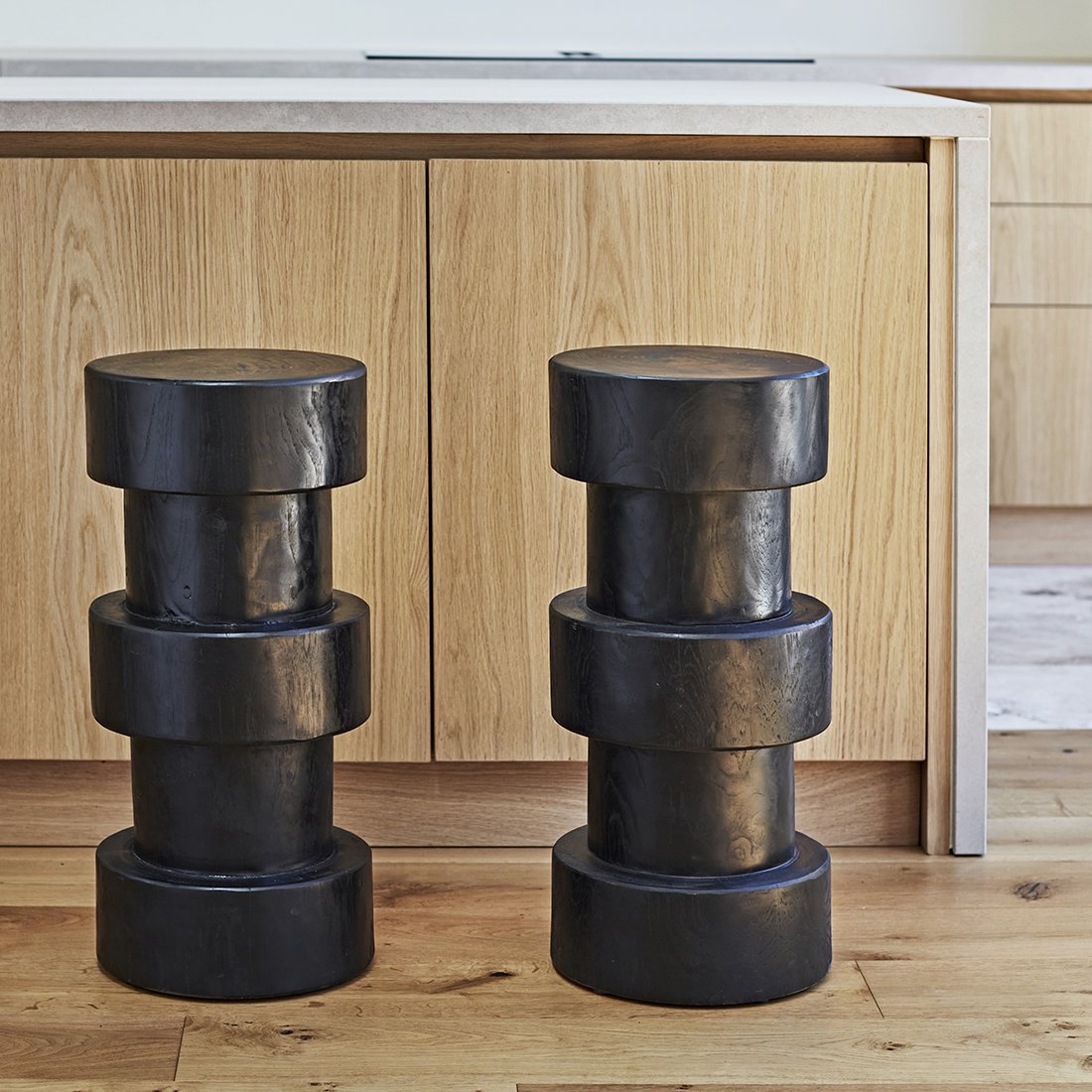 Forma barkruk Totoma zwart - Teakhout - Kruk - BUVV Home