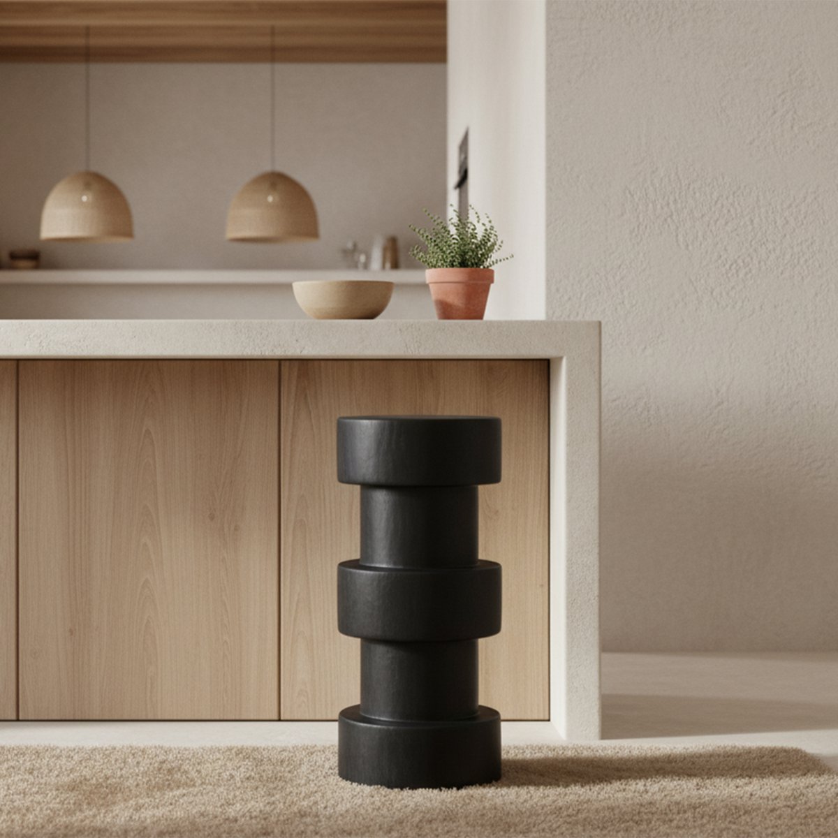 Forma barkruk Totoma zwart - Teakhout - Kruk - BUVV Home