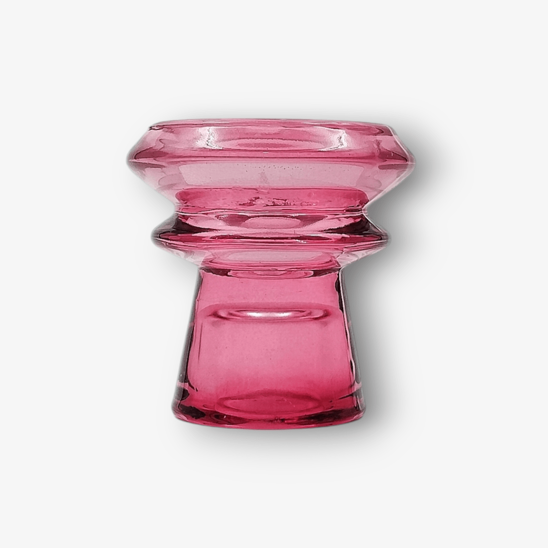 Glazen Waxine - en Kaarsenstandaard - Roze - GlasGlazen KaarsenstandaardBUVV Home