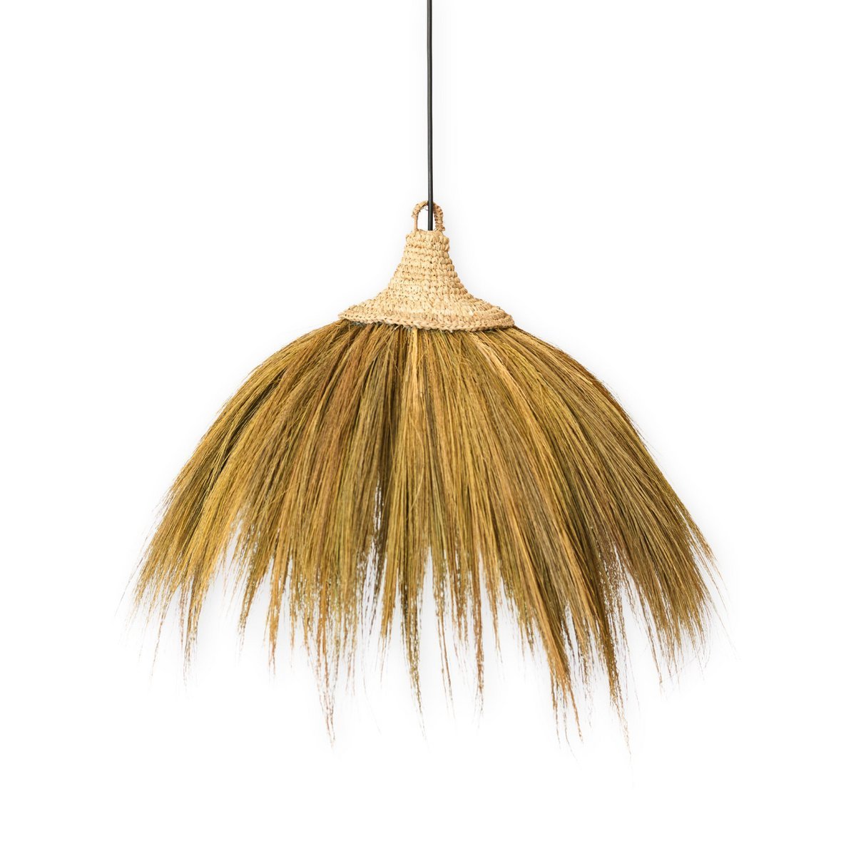 Hanglamp MAWANA met Franjes - Handgevlochten Raffia -Lamp-BUVV Home