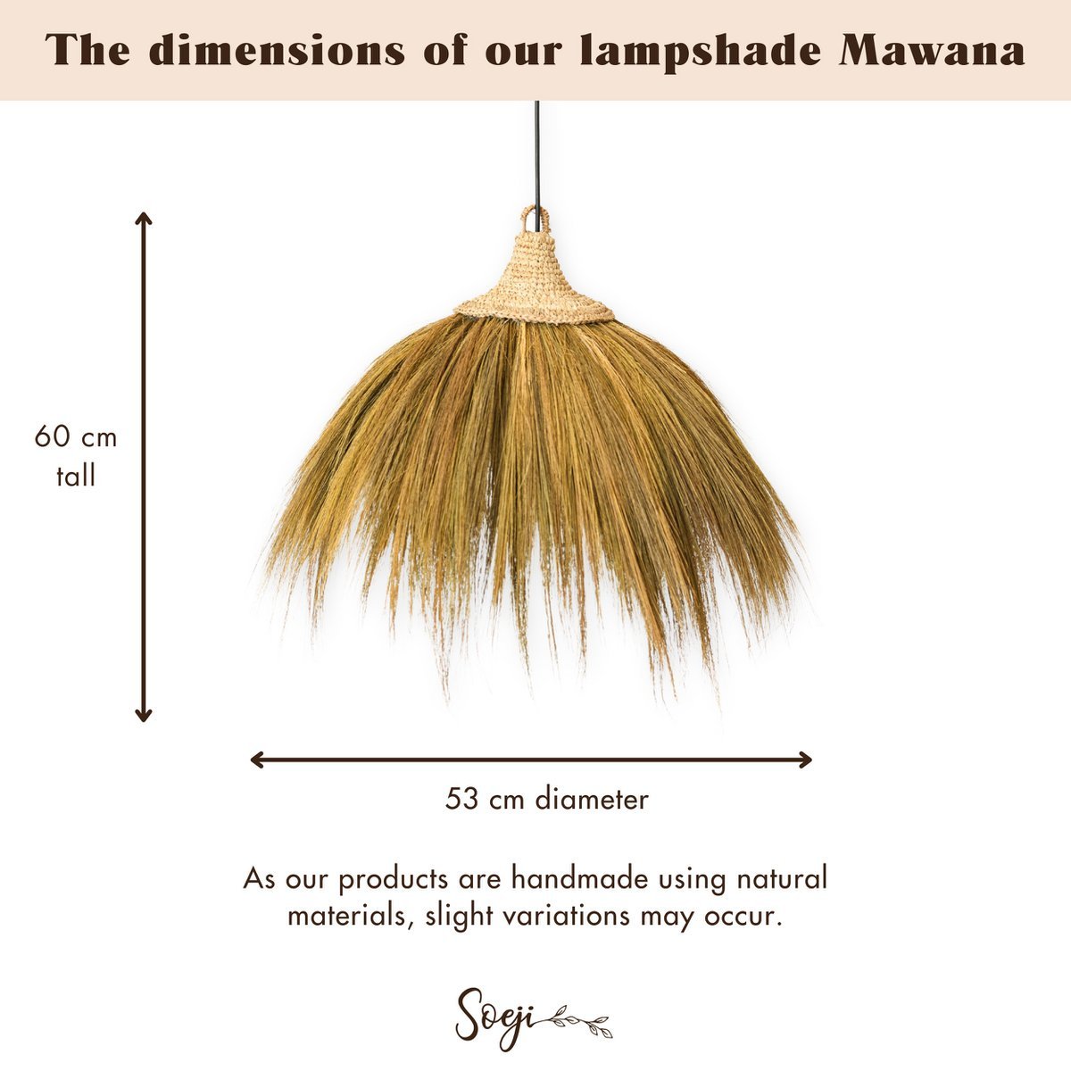 Hanglamp MAWANA met Franjes - Handgevlochten Raffia -Lamp-BUVV Home