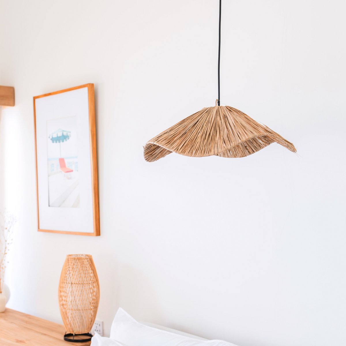 Hanglamp TAMPAH – Handgevlochten raffia (Ø 53 cm) -Lamp-BUVV Home