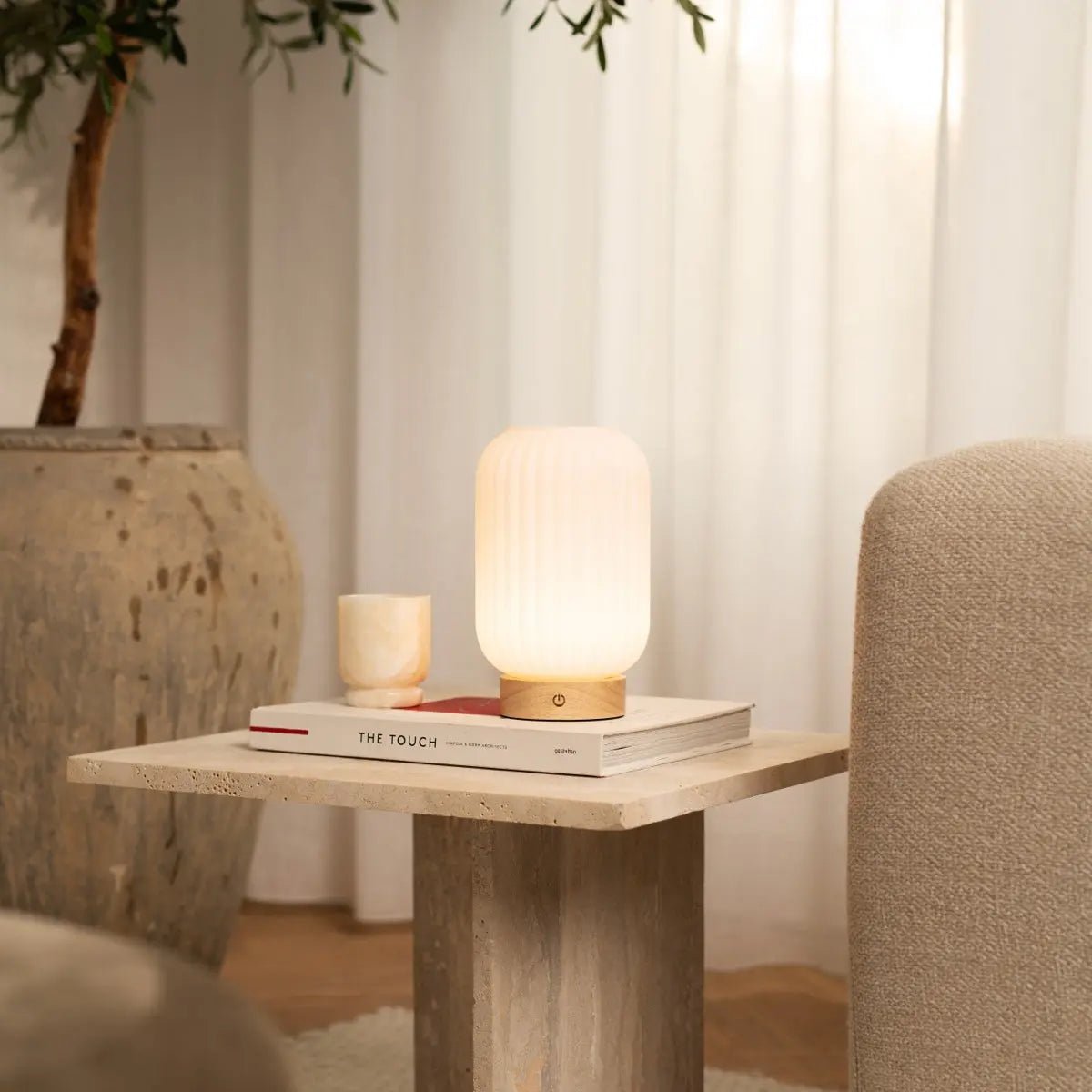 Lilly Lichtbruine Unieke Oplaadbare Lamp - Lamp - BUVV Home
