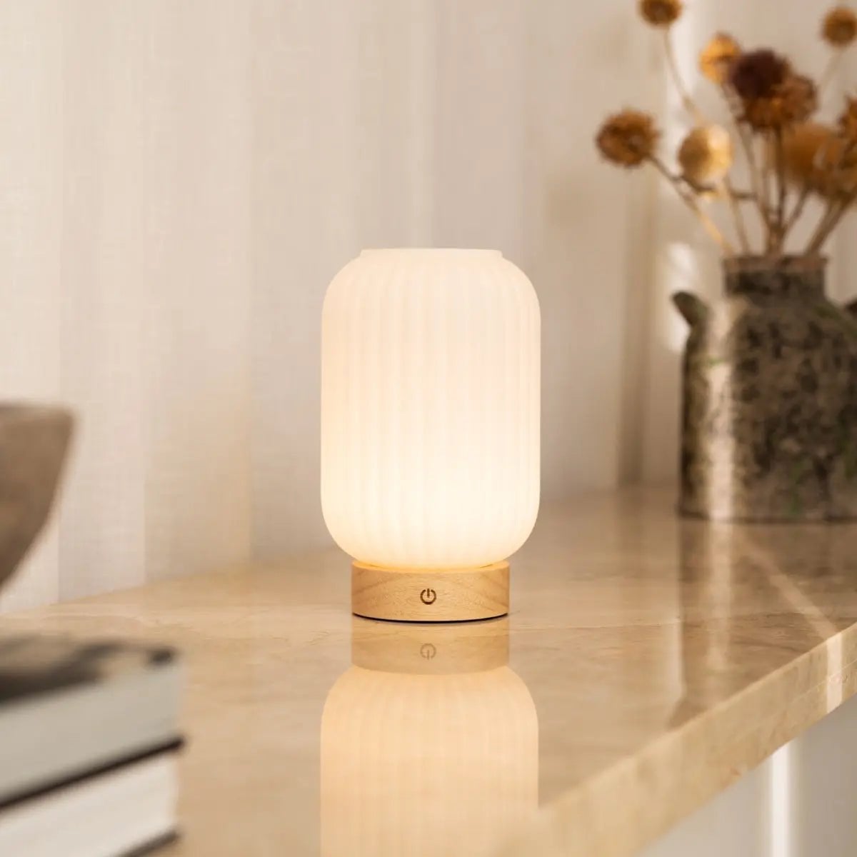 Lilly Lichtbruine Unieke Oplaadbare Lamp - Lamp - BUVV Home