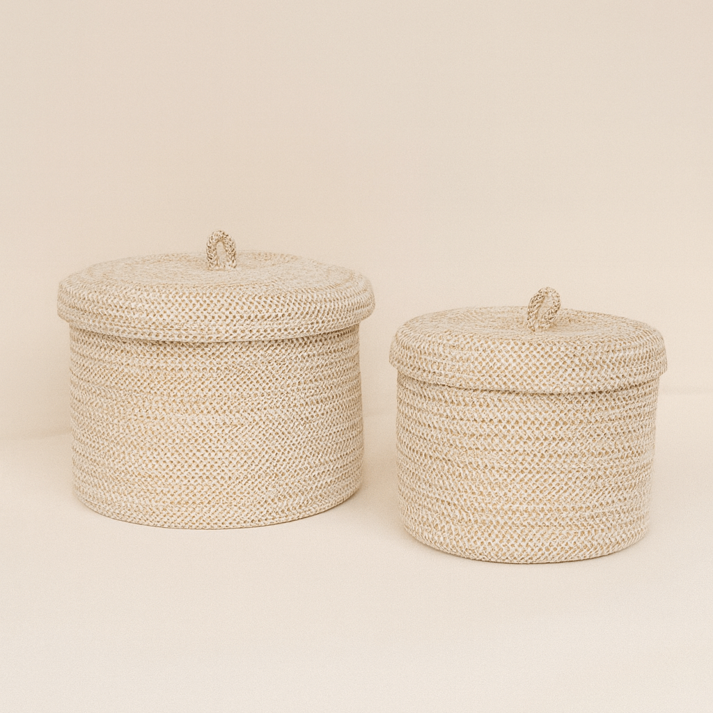 Mandenset Sebal Beige - Set van 2 - Mand - BUVV Home