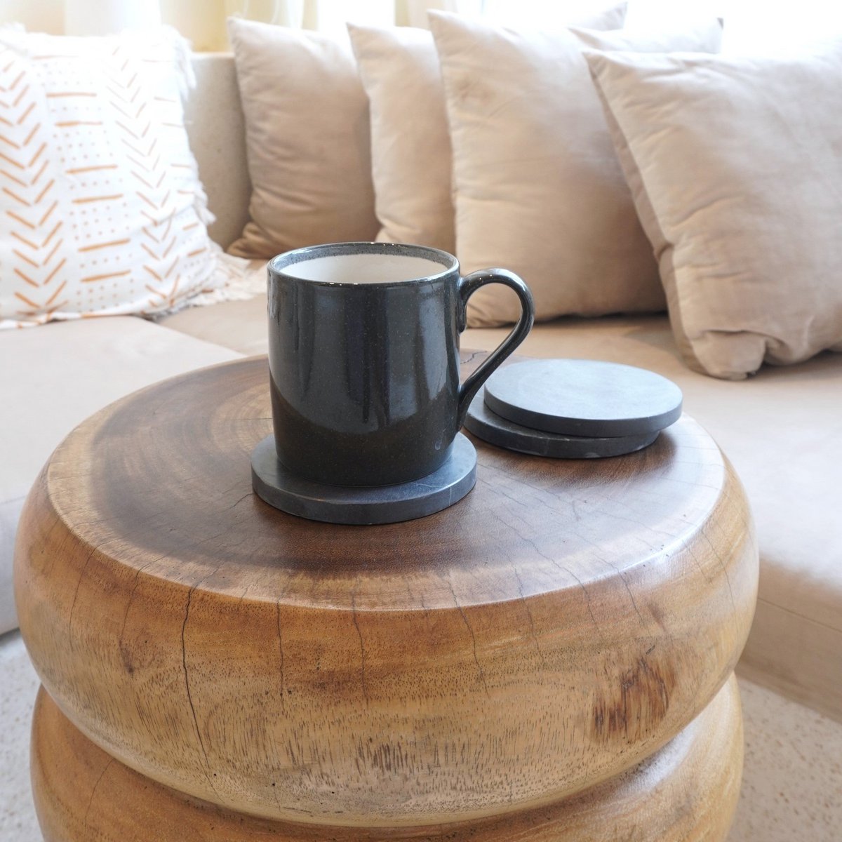 Marmeren Onderzetters RANUKA (grijs) - Onderzetter - BUVV Home